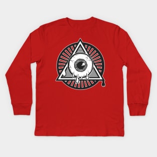 All-Seeing I ------ Illuminati Melty Eye Symbol Kids Long Sleeve T-Shirt